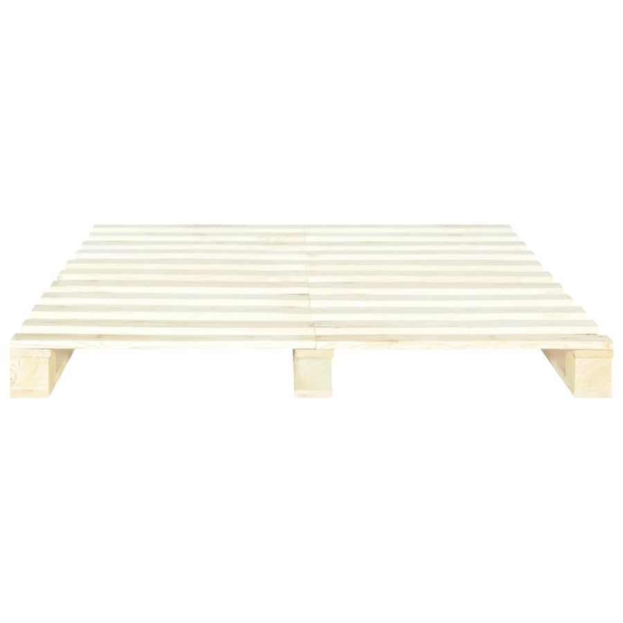 Bedframe Pallet Massief Grenenhout 140 x 200 cm Houtkleur