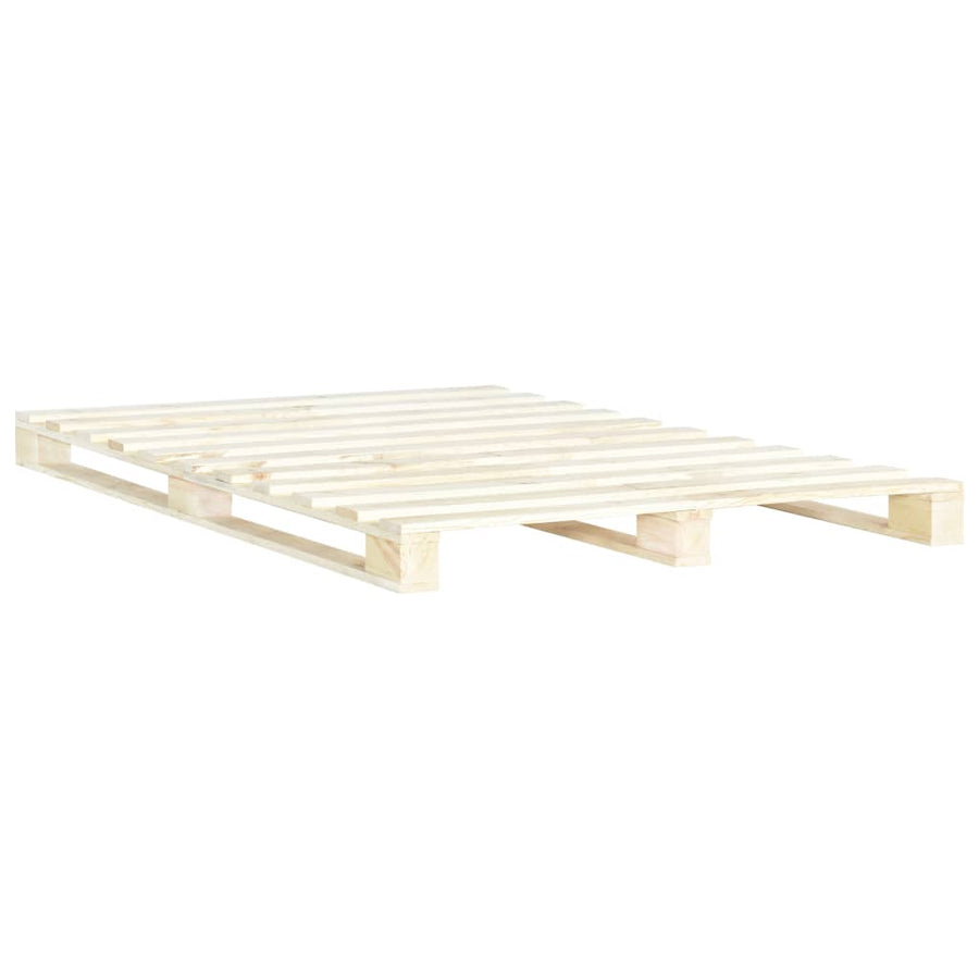 Bedframe Pallet Massief Grenenhout 200 x 200 cm Houtkleur