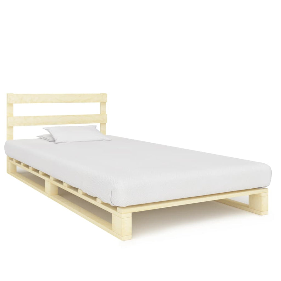 Bedframe Pallet Massief Grenenhout 90 x 200 cm