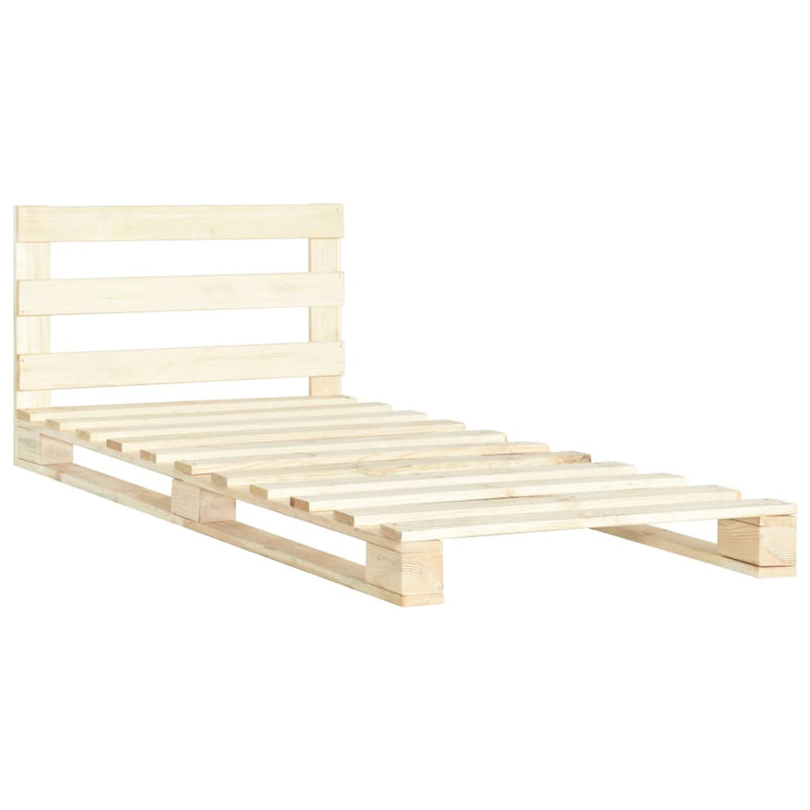 Bedframe Pallet Massief Grenenhout 90 x 200 cm