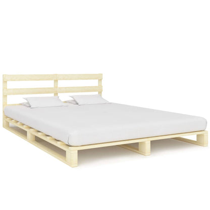 Bedframe Pallet Massief Grenenhout 140 x 200 cm