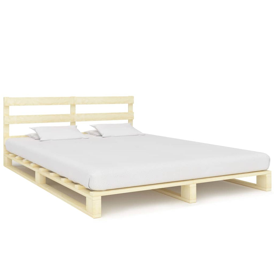 Bedframe Pallet Massief Grenenhout 140 x 200 cm