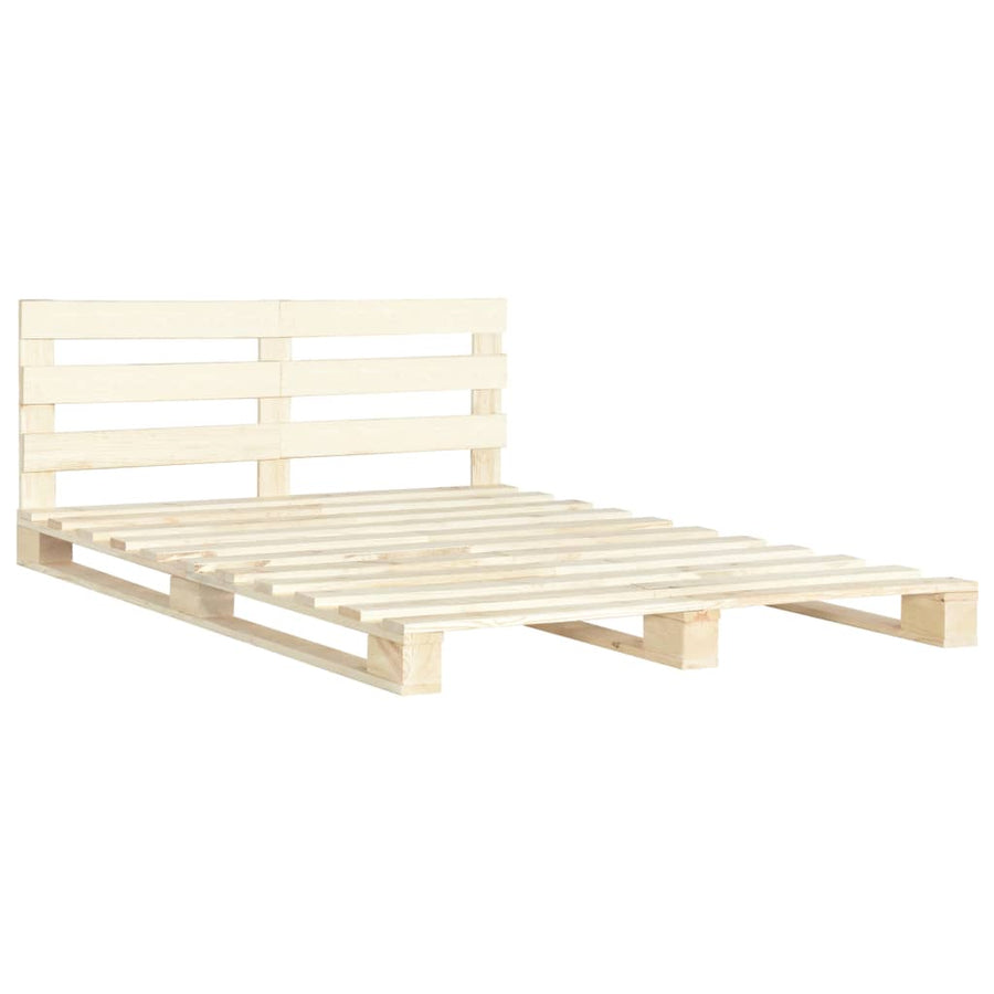 Bedframe Pallet Massief Grenenhout 140 x 200 cm