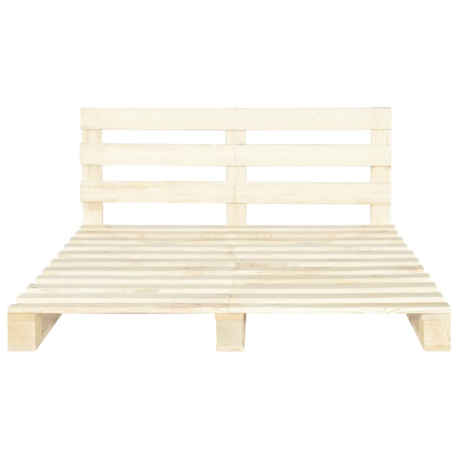 Bedframe Pallet Massief Grenenhout 140 x 200 cm