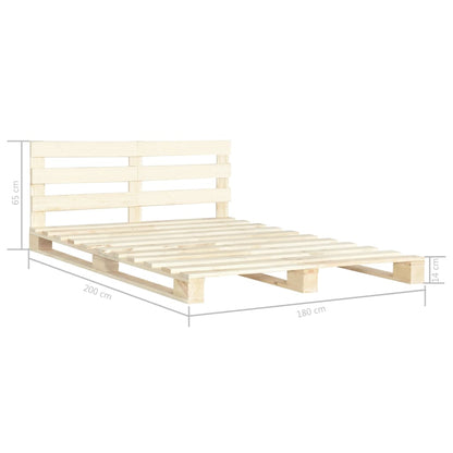 Bedframe Pallet Massief Grenenhout 180 x 200 cm