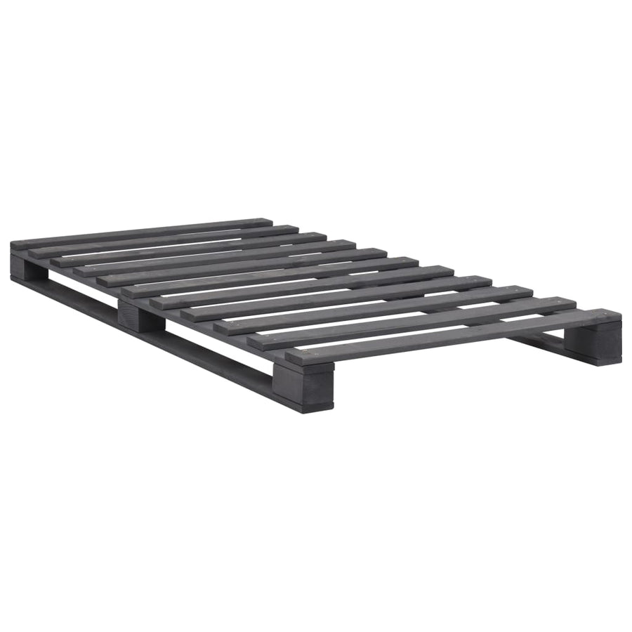 Bedframe Pallet Massief Grenenhout 90 x 200 cm Grijs