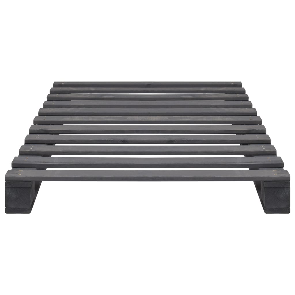 Bedframe Pallet Massief Grenenhout 90 x 200 cm Grijs