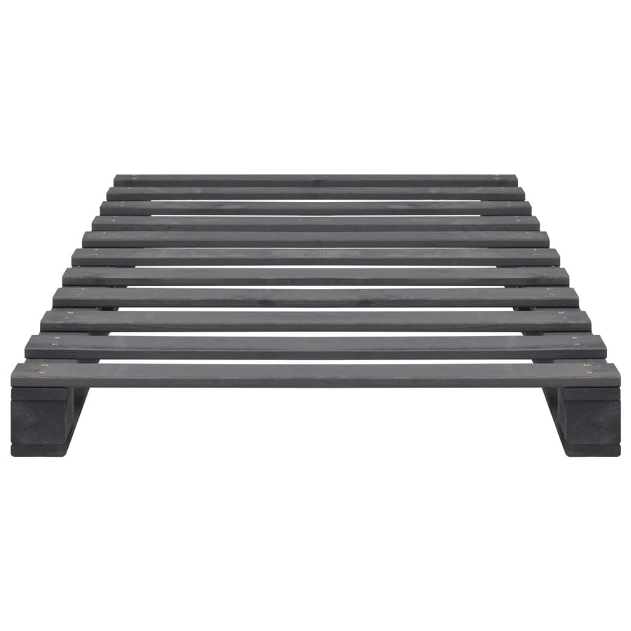 Bedframe Pallet Massief Grenenhout 90 x 200 cm Grijs