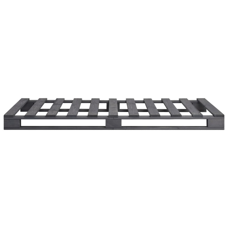 Bedframe Pallet Massief Grenenhout 90 x 200 cm Grijs
