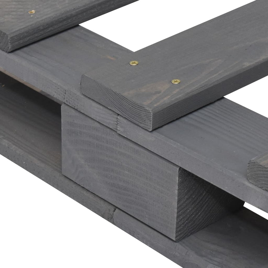 Bedframe Pallet Massief Grenenhout 90 x 200 cm Grijs