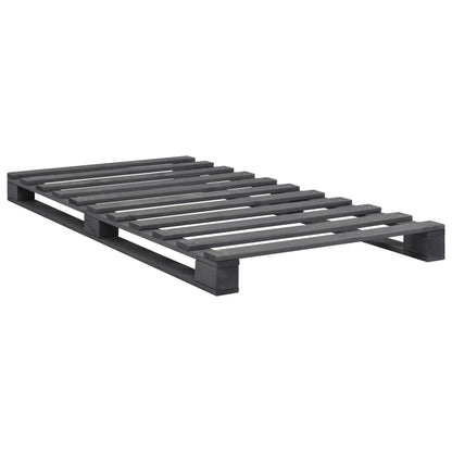 Bedframe Pallet Massief Grenenhout 100 x 200 cm Grijs