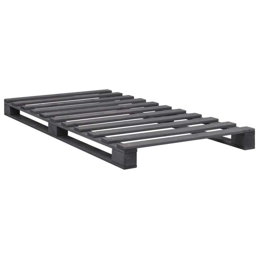Bedframe Pallet Massief Grenenhout 100 x 200 cm Grijs