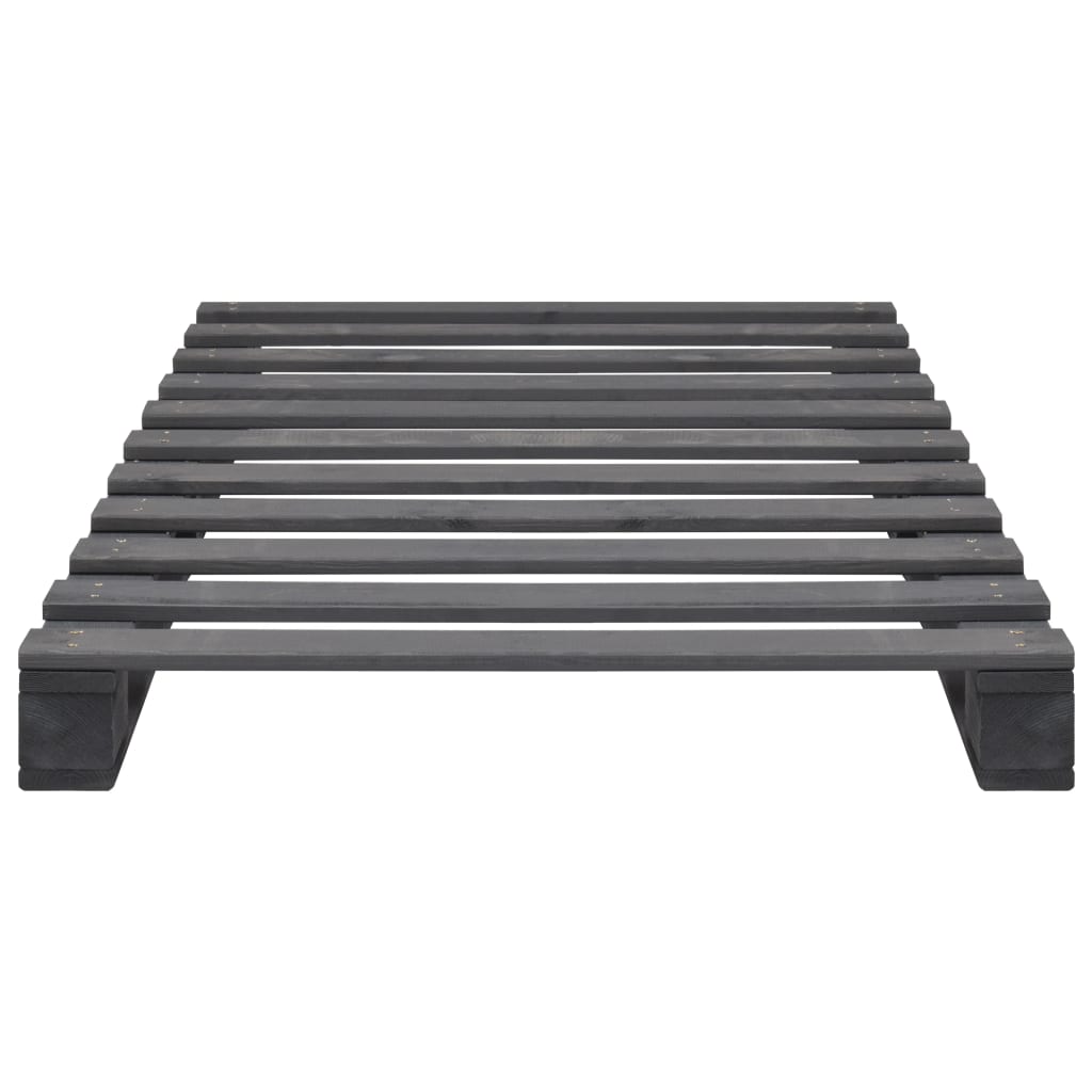 Bedframe Pallet Massief Grenenhout 100 x 200 cm Grijs