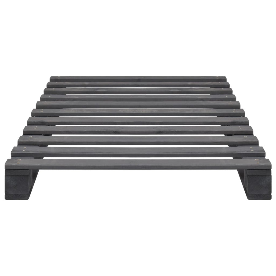 Bedframe Pallet Massief Grenenhout 100 x 200 cm Grijs