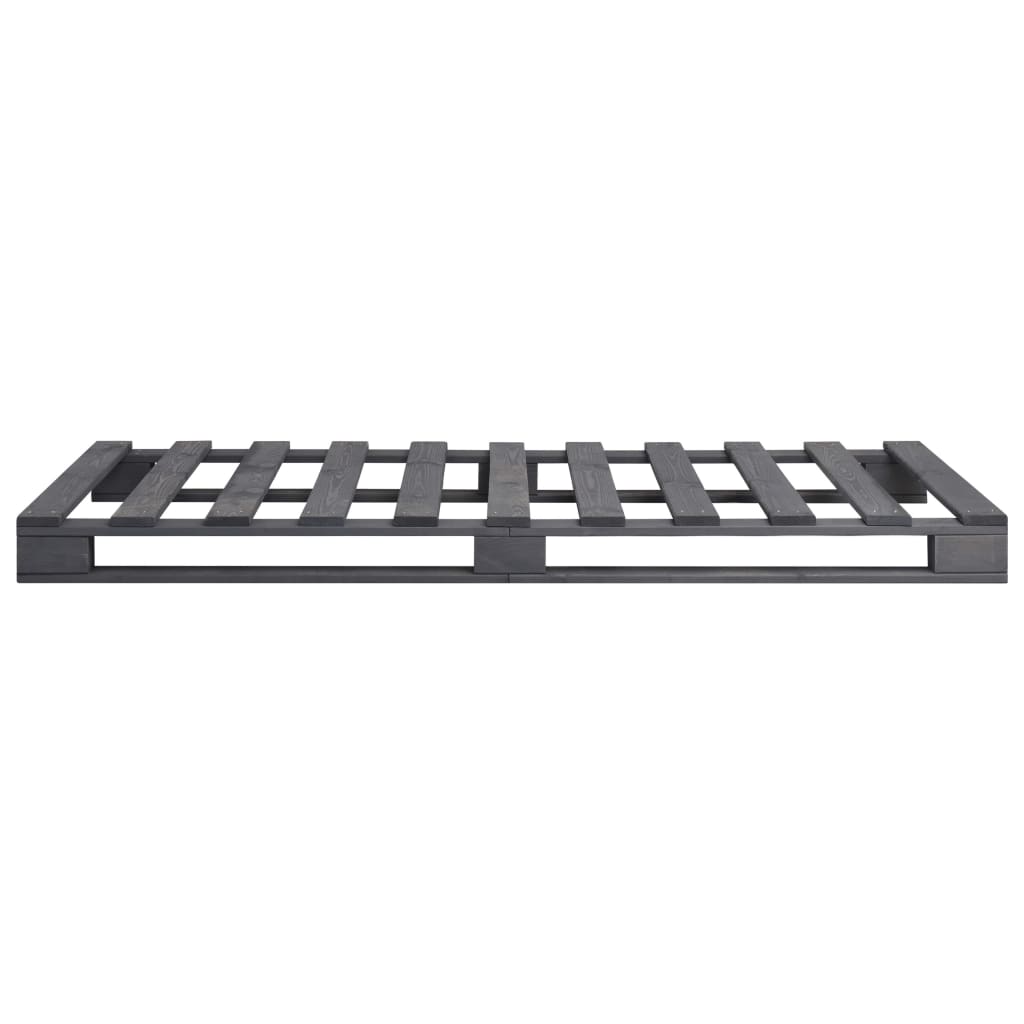 Bedframe Pallet Massief Grenenhout 100 x 200 cm Grijs
