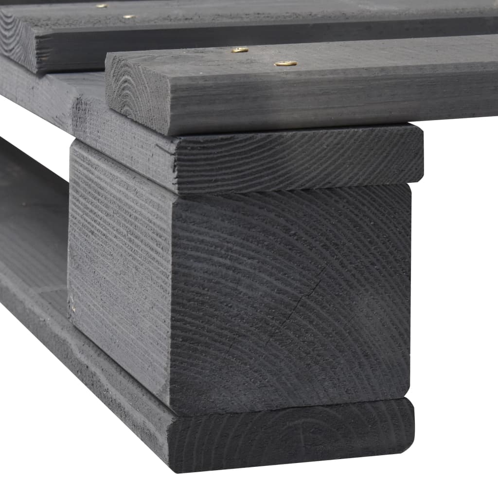 Bedframe Pallet Massief Grenenhout 100 x 200 cm Grijs