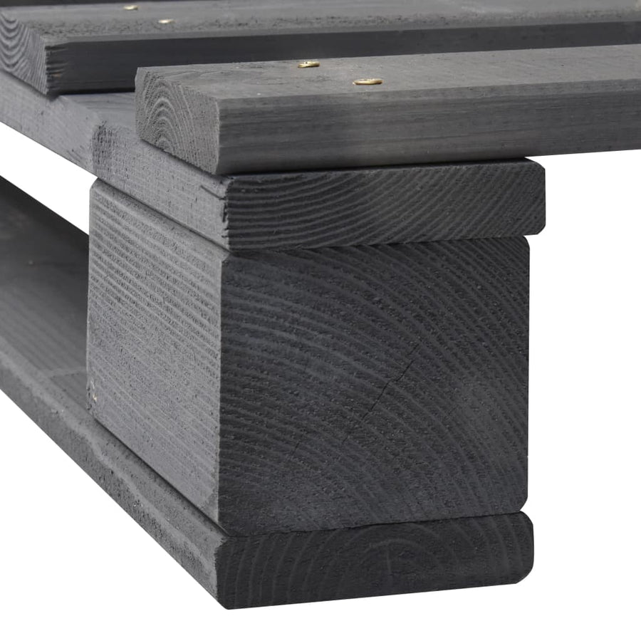 Bedframe Pallet Massief Grenenhout 100 x 200 cm Grijs