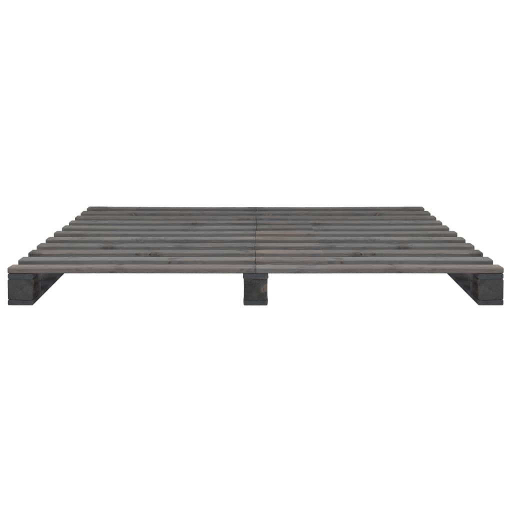 Bedframe Pallet Massief Grenenhout 120 x 200 cm Grijs