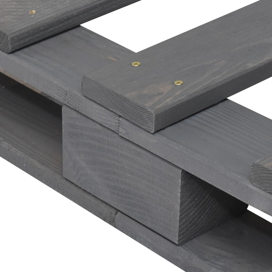 Bedframe Pallet Massief Grenenhout 120 x 200 cm Grijs