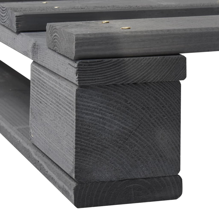 Bedframe Pallet Massief Grenenhout 120 x 200 cm Grijs