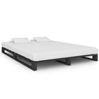 Bed frame pallet solid pine wood grey 120x200 cm