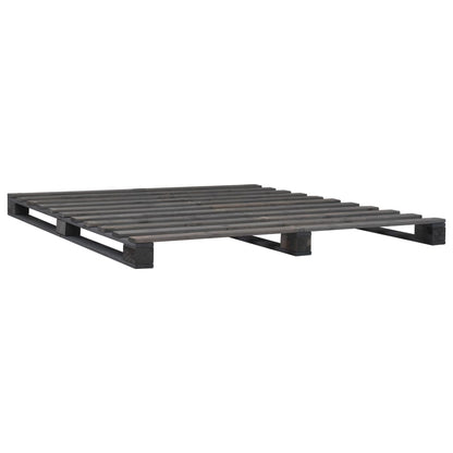 Bedframe Pallet Massief Grenenhout 140 x 200 cm Grijs