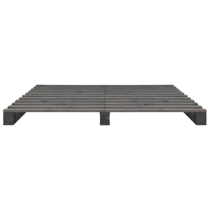 Bedframe Pallet Massief Grenenhout 140 x 200 cm Grijs