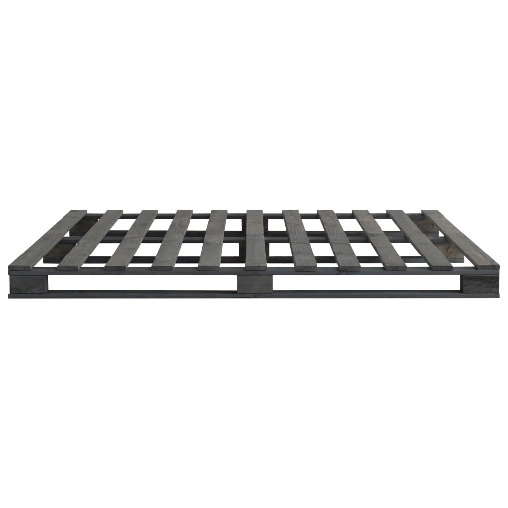 Bedframe Pallet Massief Grenenhout 140 x 200 cm Grijs