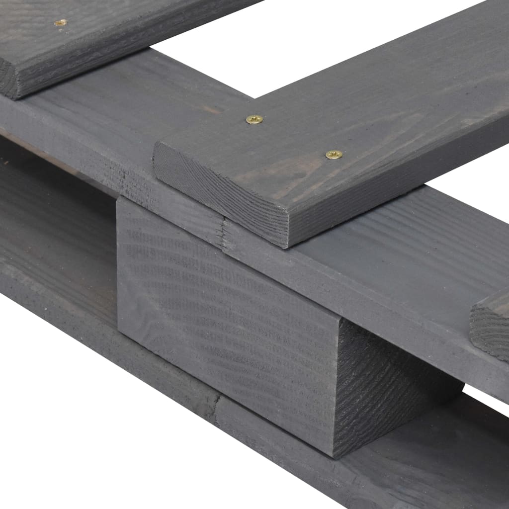 Bedframe Pallet Massief Grenenhout 140 x 200 cm Grijs