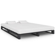 Bedframe pallet massief grenenhout grijs 140x200 cm