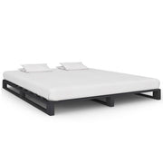 Bedframe massief grenenhout grijs 160x200 cm