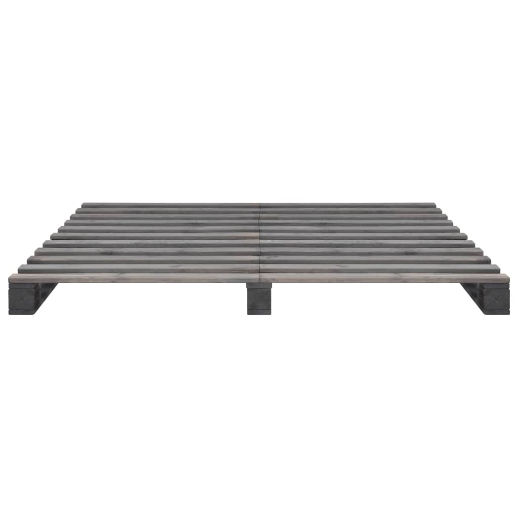Bedframe Pallet Massief Grenenhout 180 x 200 cm Grijs