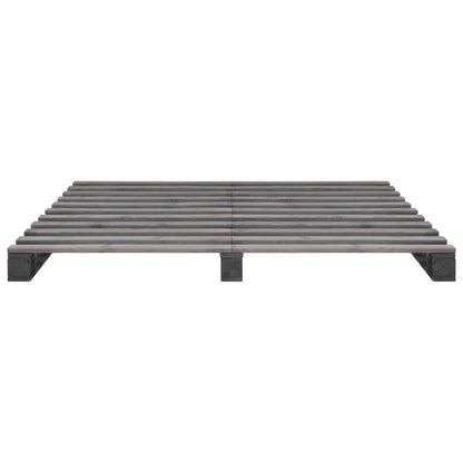 Bedframe Pallet Massief Grenenhout 180 x 200 cm Grijs