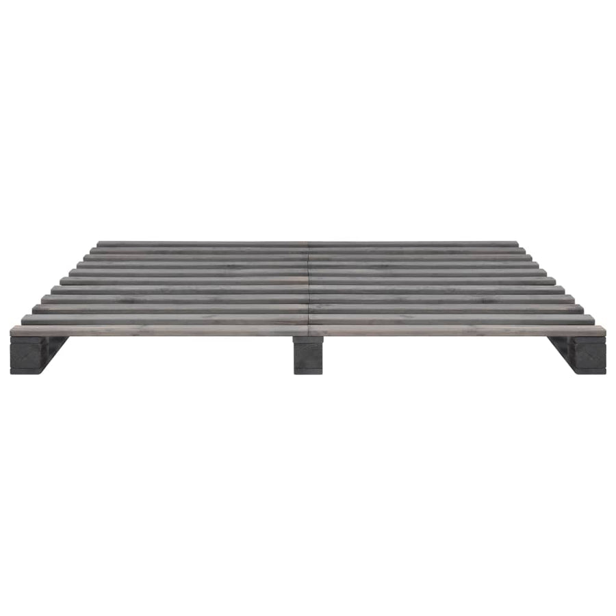 Bedframe Pallet Massief Grenenhout 180 x 200 cm Grijs