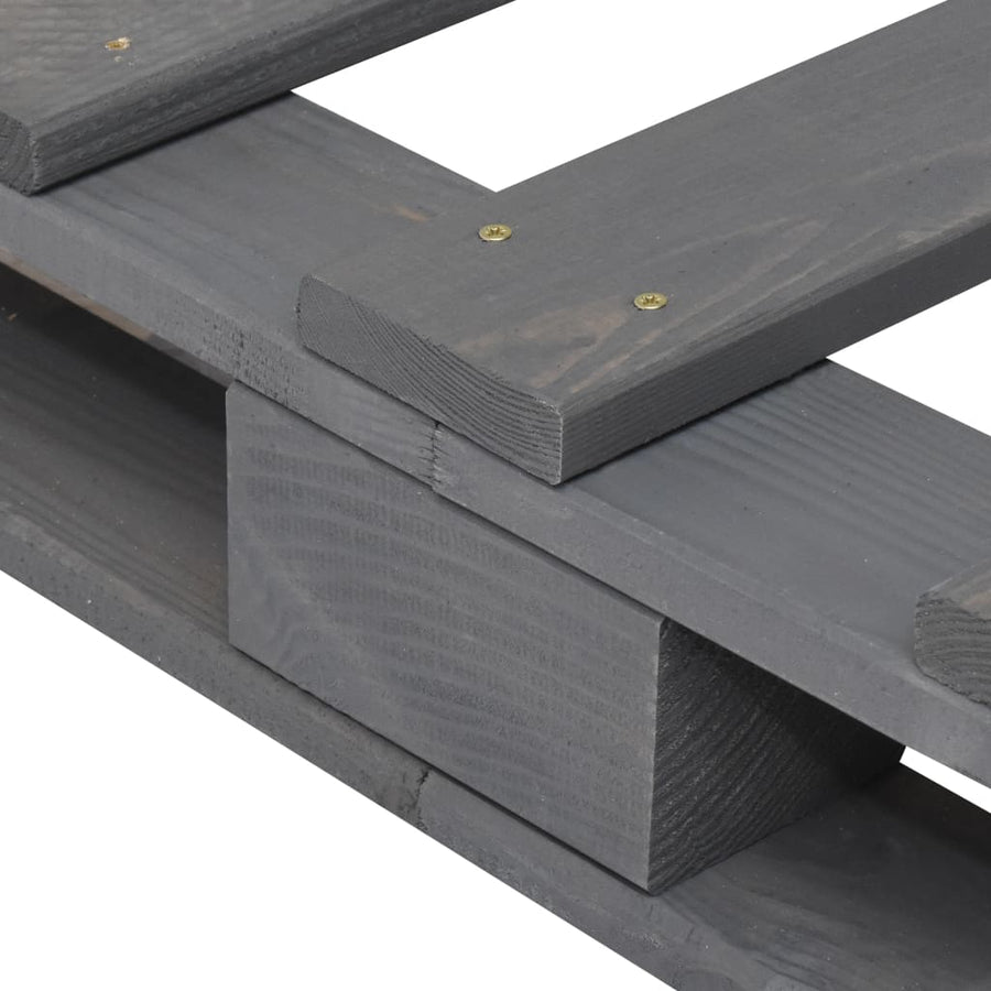 Bedframe Pallet Massief Grenenhout 180 x 200 cm Grijs