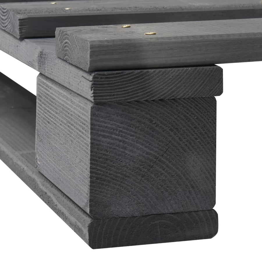 Bedframe Pallet Massief Grenenhout 180 x 200 cm Grijs