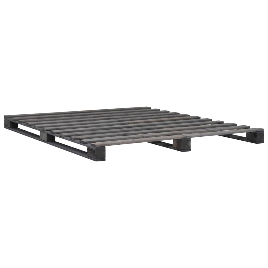 Bedframe Pallet Massief Grenenhout 200 x 200 cm Grijs