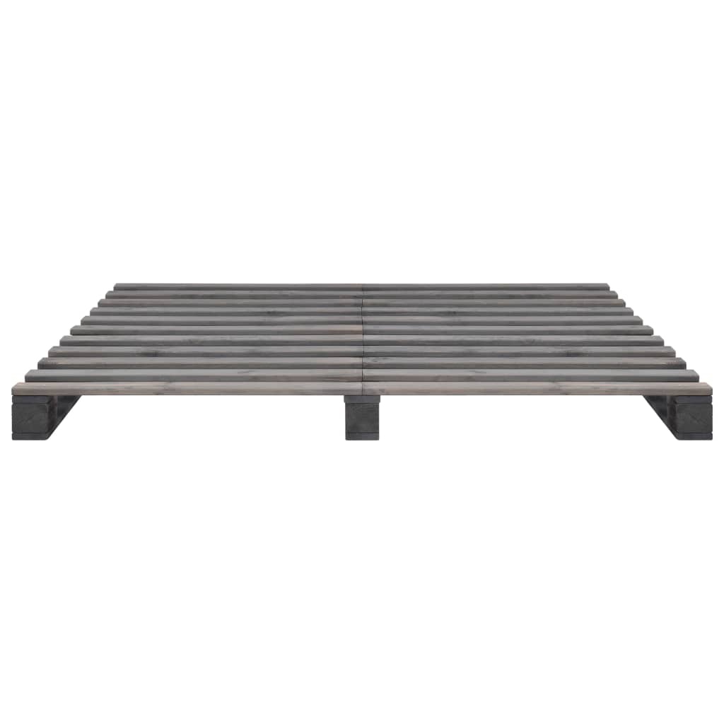 Bedframe Pallet Massief Grenenhout 200 x 200 cm Grijs
