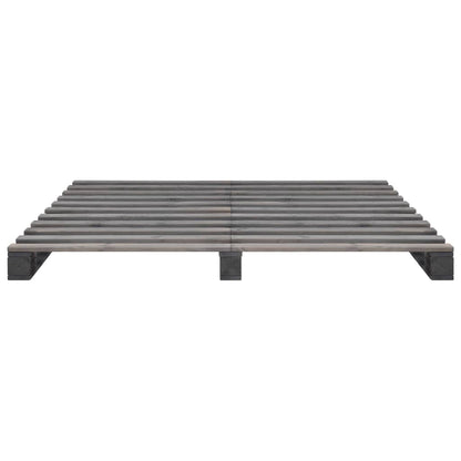 Bedframe Pallet Massief Grenenhout 200 x 200 cm Grijs