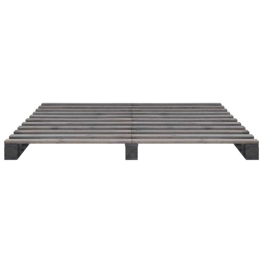 Bedframe Pallet Massief Grenenhout 200 x 200 cm Grijs