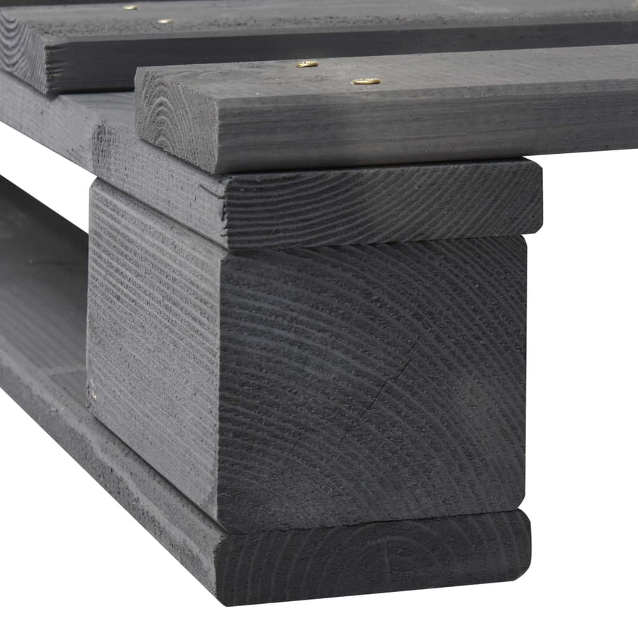 Bedframe Pallet Massief Grenenhout 200 x 200 cm Grijs