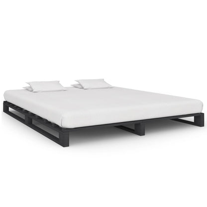 Bedframe Pallet Massief Grenenhout 200 x 200 cm Grijs