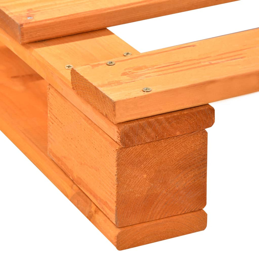 Bedframe Pallet Massief Grenenhout 120 x 200 cm Bruin