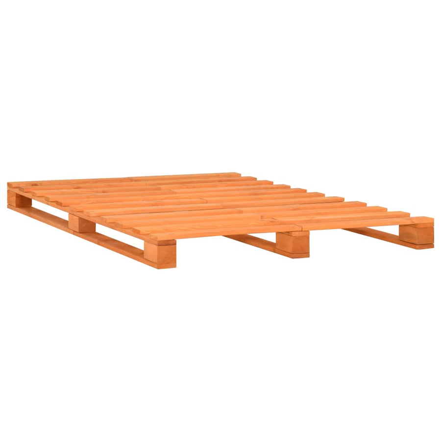 Bedframe Pallet Massief Grenenhout 140 x 200 cm Bruin