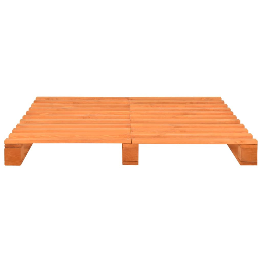Bedframe Pallet Massief Grenenhout 140 x 200 cm Bruin