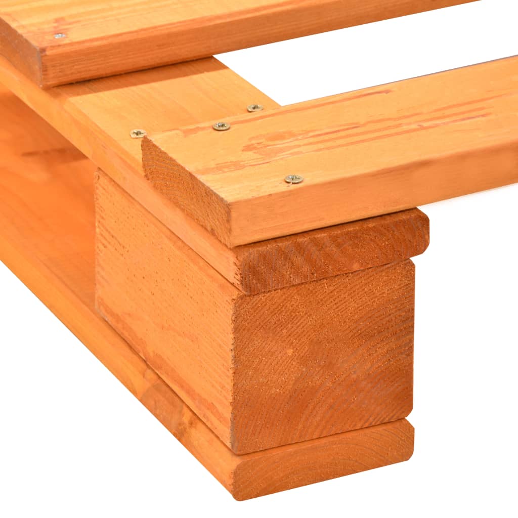 Bedframe Pallet Massief Grenenhout 140 x 200 cm Bruin