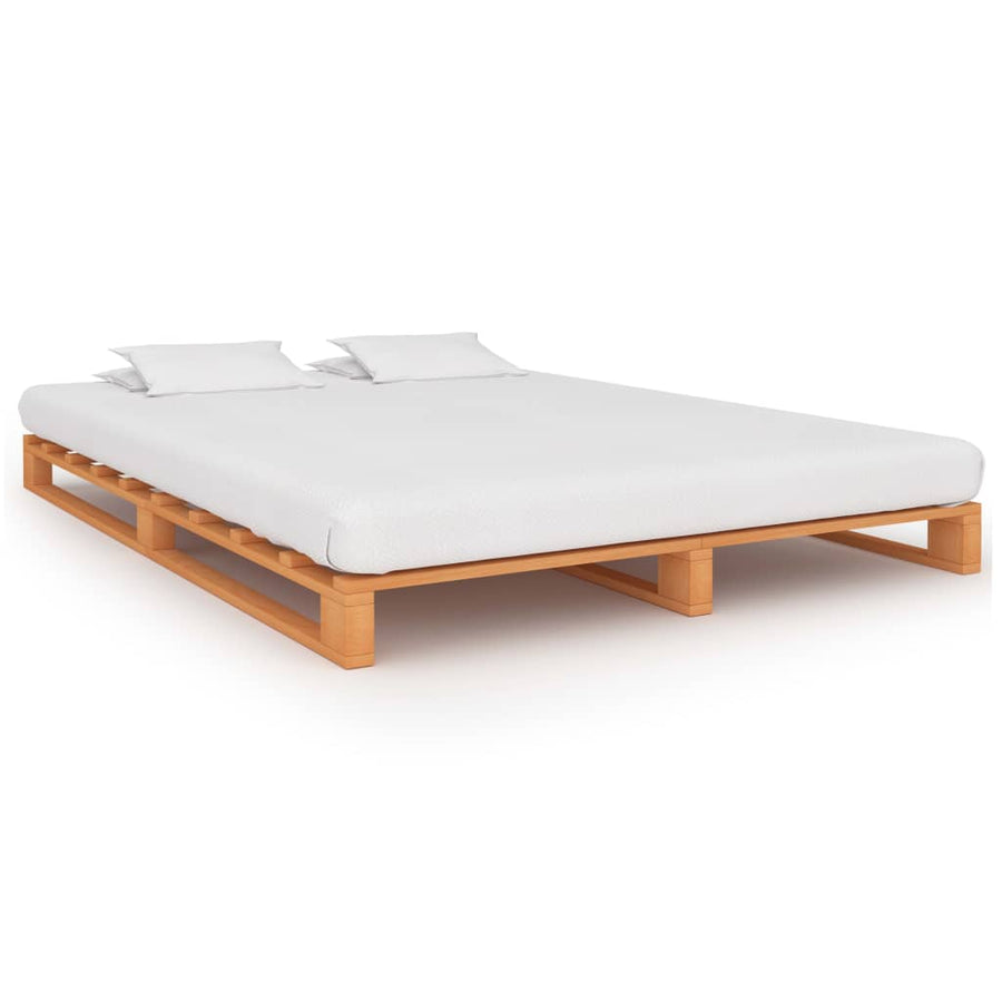 Bedframe Pallet Massief Grenenhout 180 x 200 cm Bruin
