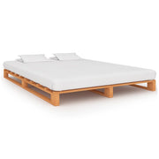 Bedframe pallet massief grenenhout 200x200 cm bruin