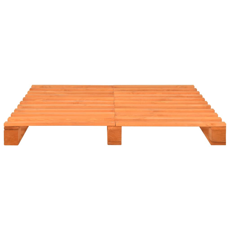 Bedframe Pallet Massief Grenenhout 200 x 200 cm Bruin