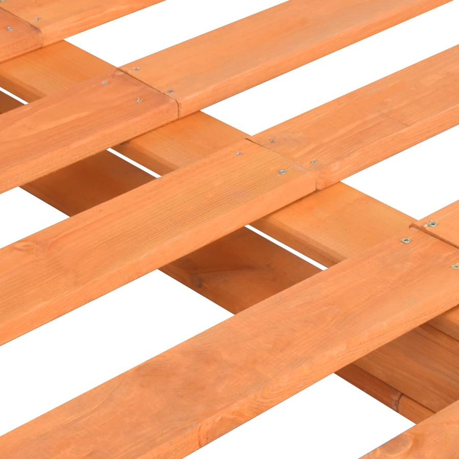 Bedframe Pallet Massief Grenenhout 200 x 200 cm Bruin